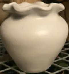 Set of 3 Round Cream Ceramic Pots