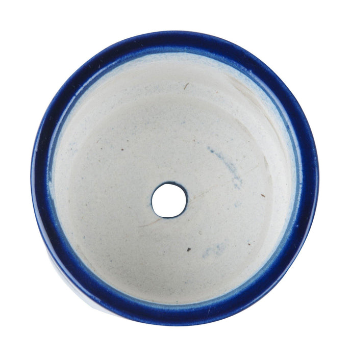 Modern blue ceramic pots for indoor plants