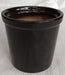 Minimalist round rim ceramic plant pot in shiny coffee color