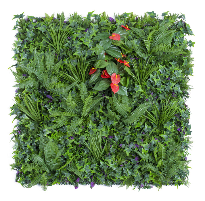 Artificial Decorative DIY Green Wall Installation Hedge with Flowers 1mtr x 1mtr (10.76 Sq.ft) (3600 - GG) - CGASPL