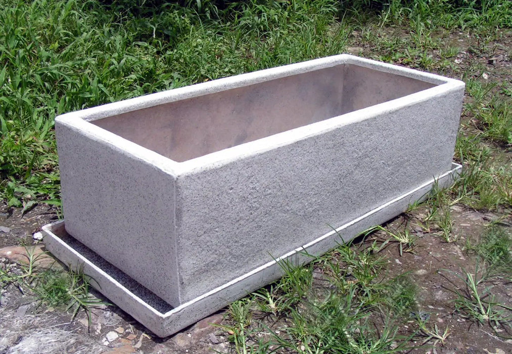 Granite Stone Gray Fiber Planter
