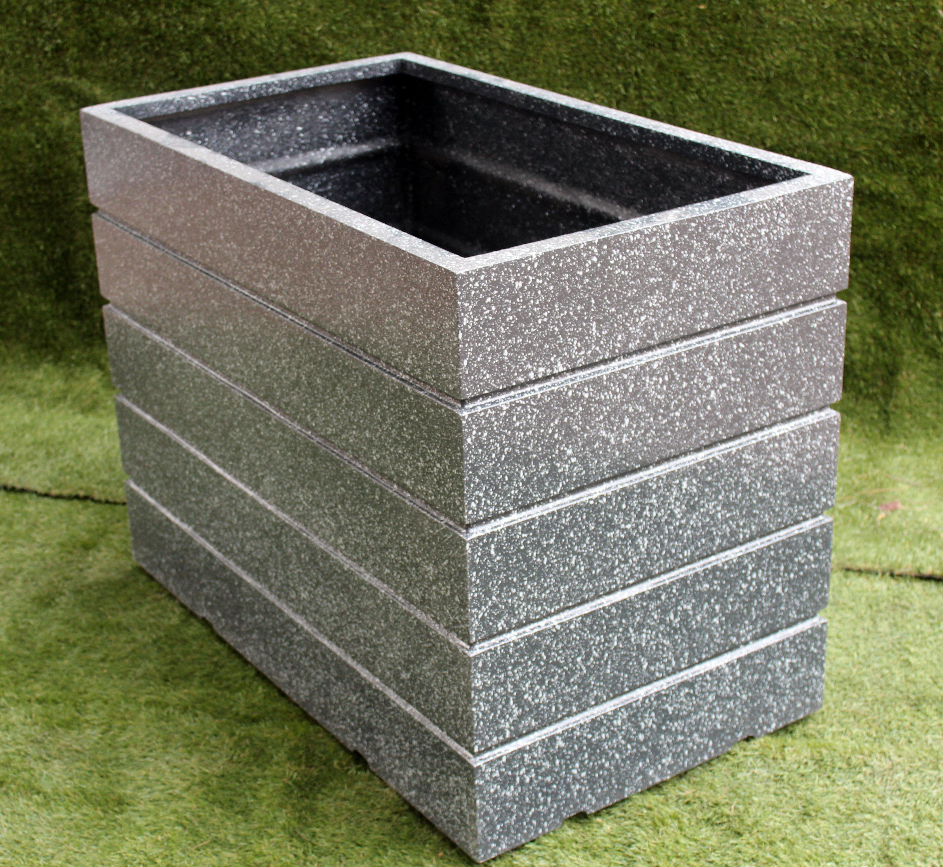 granite planter pots Great Nick Spotted Granite Fiber Planter