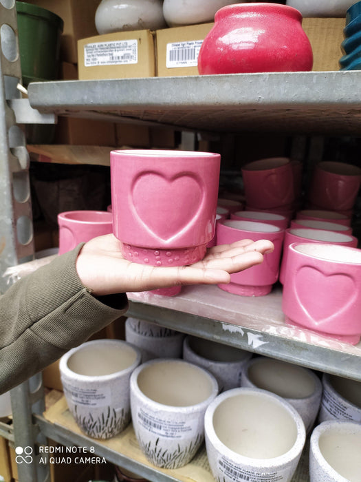 Contemporary round and heart design pots