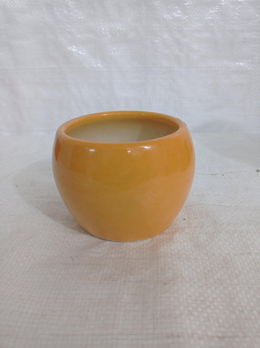 Vibrant Yellow Ceramic Plant Pot