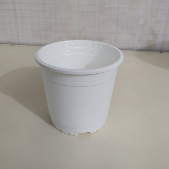 6" Flower Pot White Colour Sunrise Series (14.5 cm)