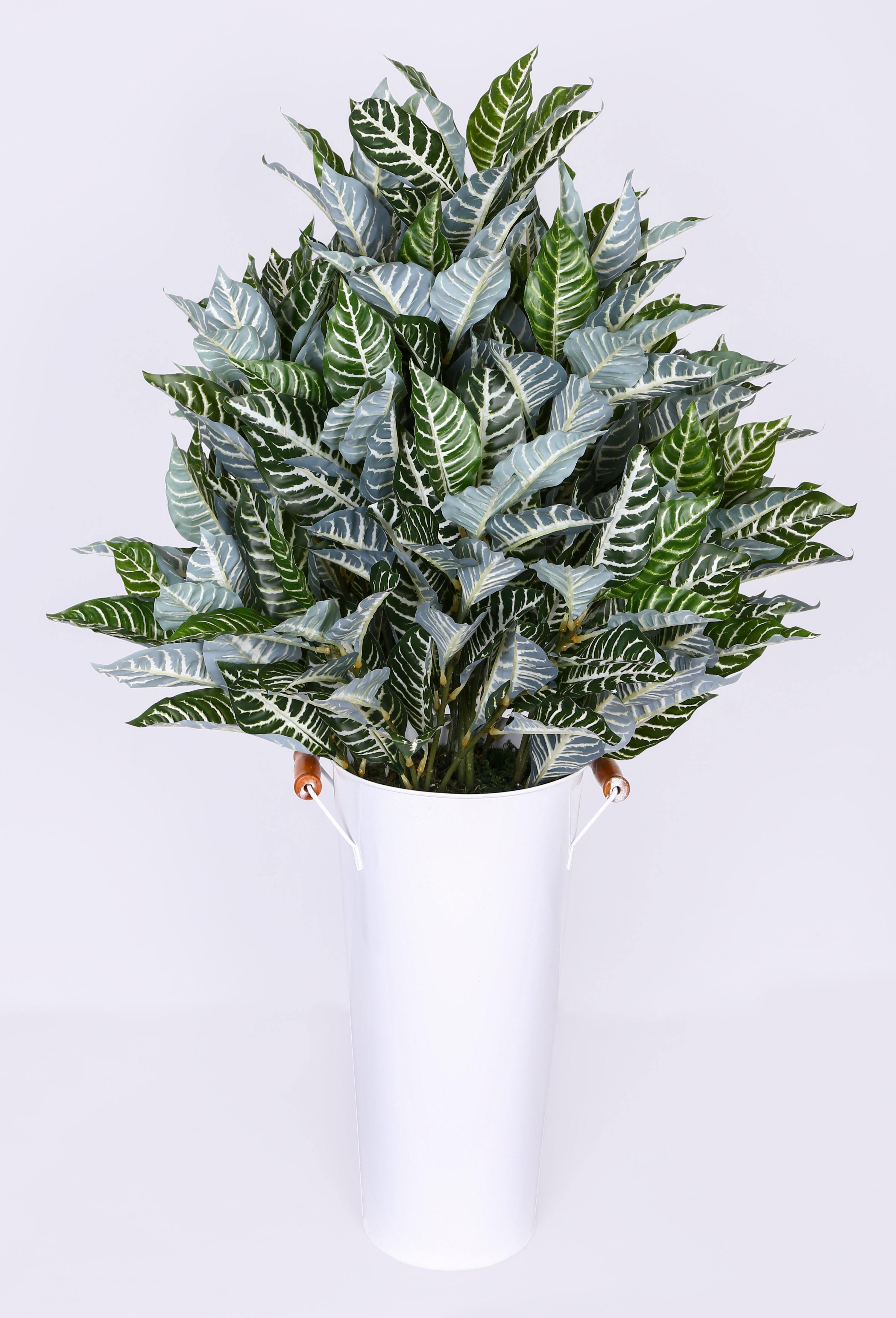 Artificial Zebra Plant with Metal Cone Pot 3 feet