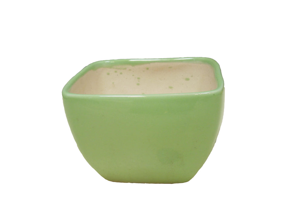 Green Ceramic Small Square Bowl (Pack Of 3)