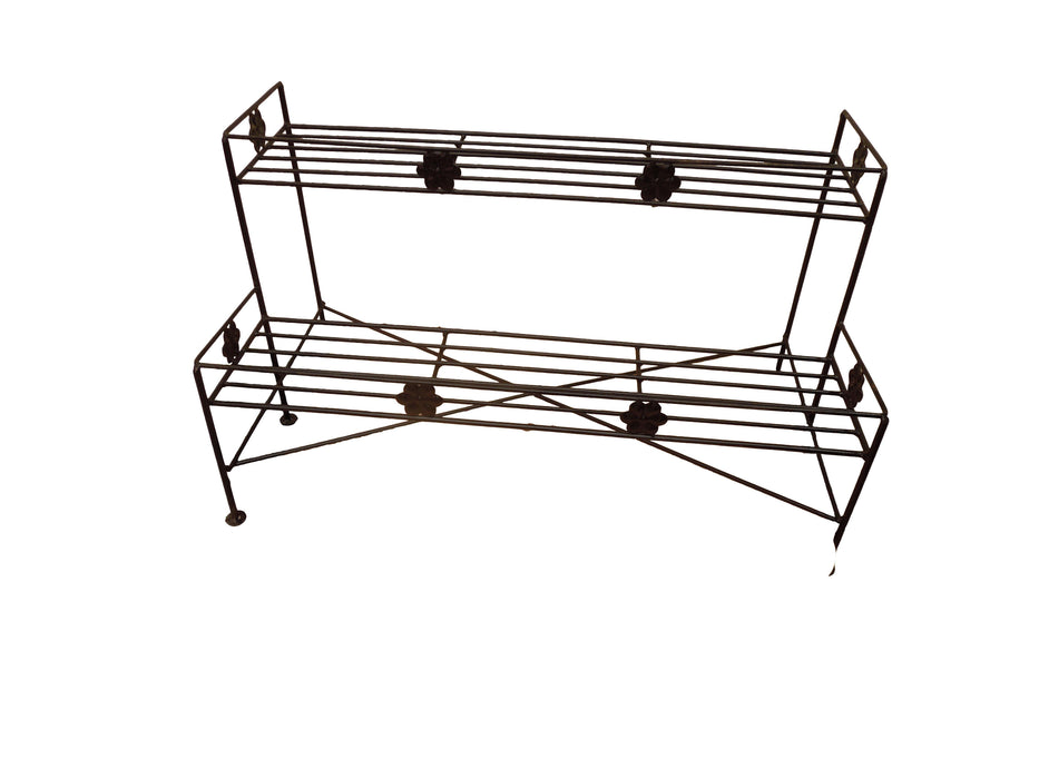 Wrought Iron Powder Coated 2 Step Stand 3' (Small) Garden Pot Plant Stands - CGASPL