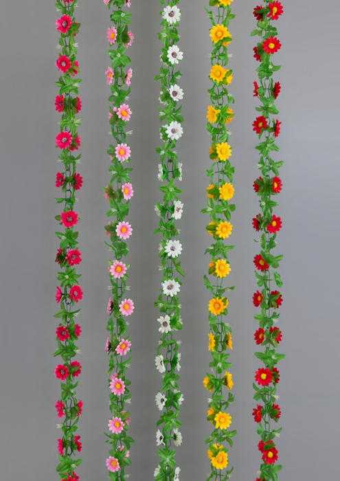 Artificial 3928 B Small Sun Daisy Chain Garland 7.5 ft-Pack of 18 - CGASPL