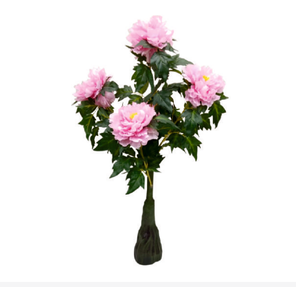 Artificial 5 Head Peyony Tree , Height -3 ft ( Pack of 2 Plants )