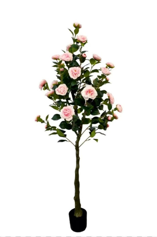 Artificial 1.5m Pink Rose Tree in Pot