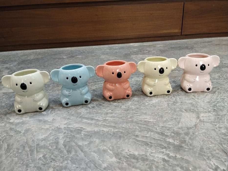 Cute Blue Koala Planter | Small Ceramic Pot