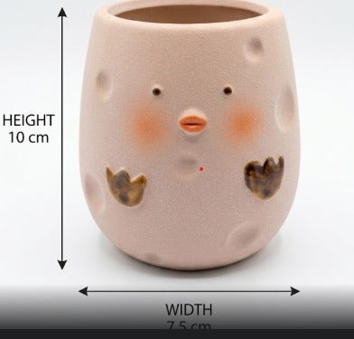 Chick Shape Ceramic Pot | Mini Planter