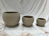 Durable Cream Ceramic Planters with Built-in Saucers - Indoor and Outdoor Use