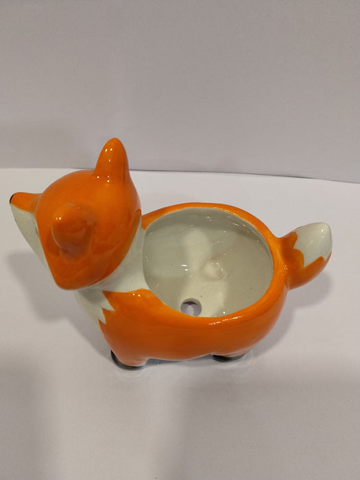 Cute Fox Ceramic Planter | Mini Succulent Pot