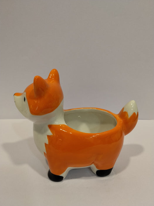 Cute Fox Ceramic Planter | Mini Succulent Pot