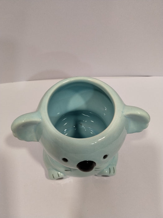 Cute Blue Koala Planter | Small Ceramic Pot