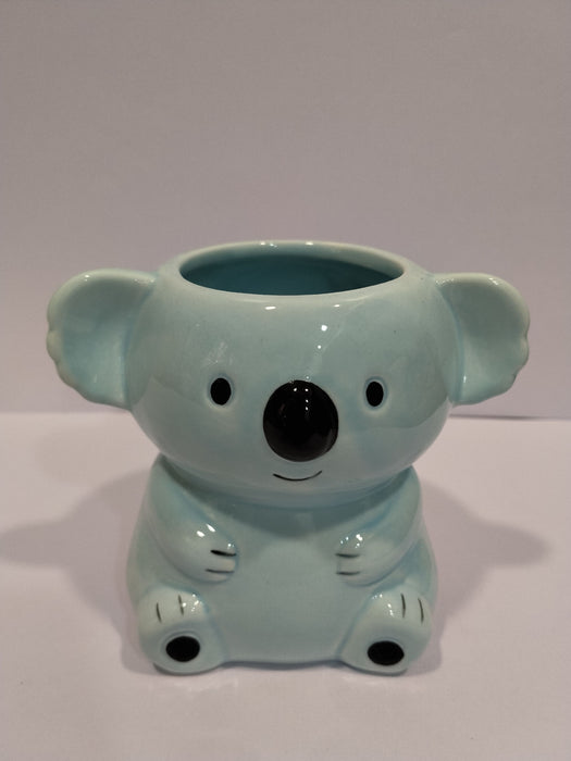Cute Blue Koala Planter | Small Ceramic Pot