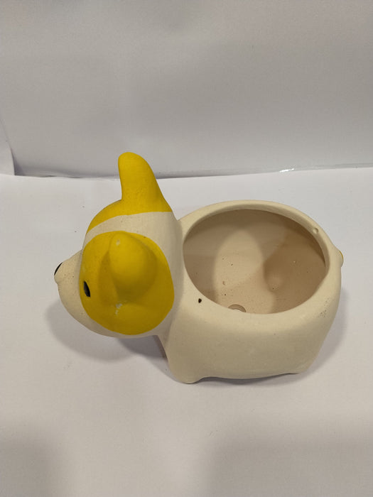Dog Shape Ceramic Planter | Mini Cute Pot