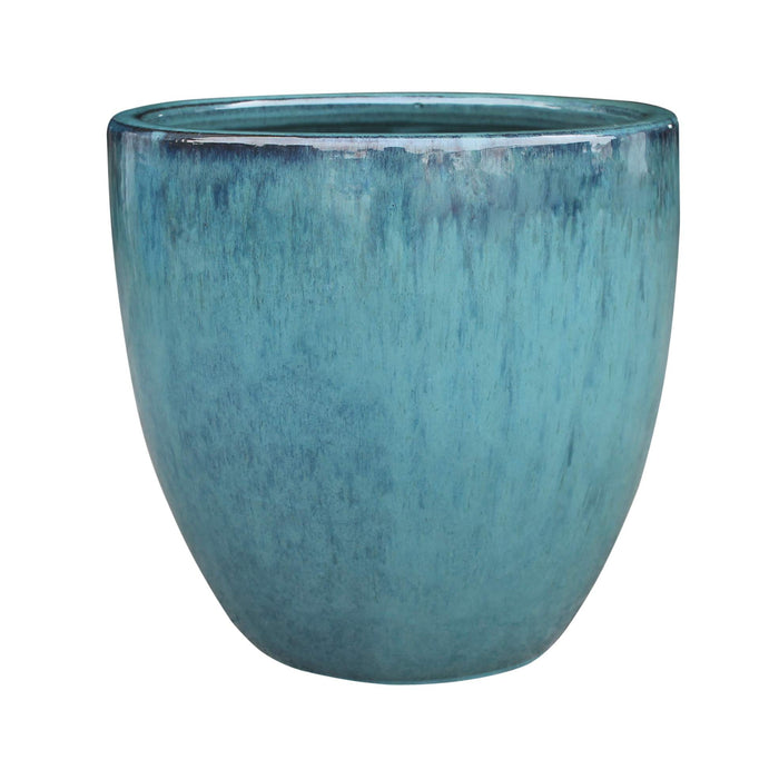 Large Elegant Blue Ceramic Planter Pot for Indoor and Outdoor Use