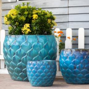 Ceramic Pot : CAPPL - Marble Green Color Big Size (Set of 3)