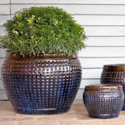 Ceramic Pot : CAPPL - Pacific Blue Color Big Size (Set of 3)