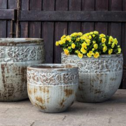 Ceramic Pot : CAPPL - Tuscany Blue Color Big Size (Set of 3)