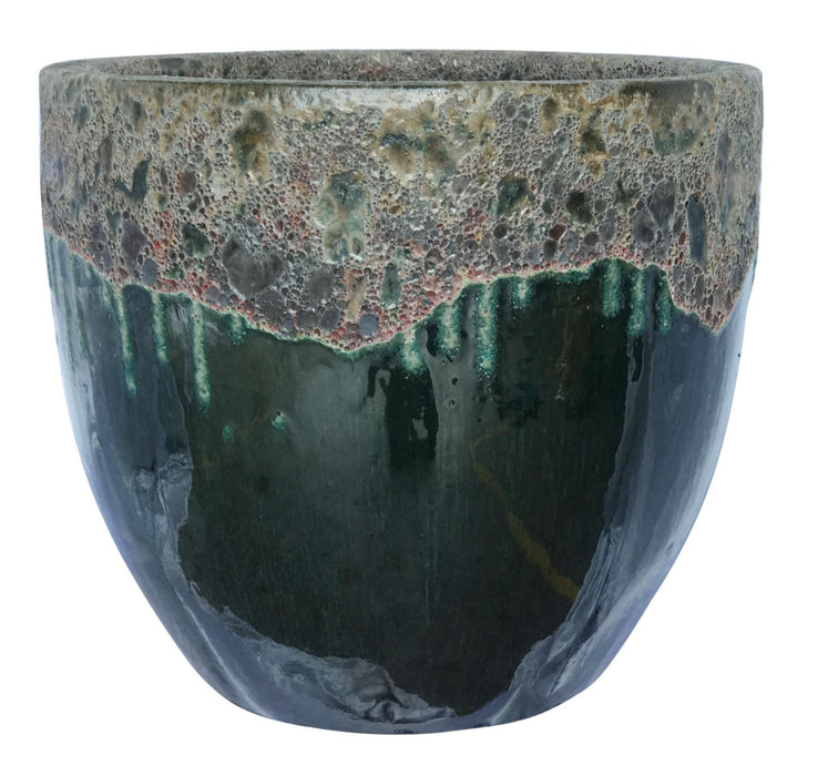 Ceramic Pot Volcanic On Falling Green CAPPL-2-1308 (S/4)