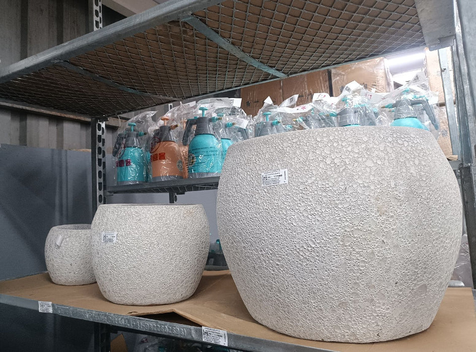 Ceramic Pot NEGRO Angkor White (S/3)