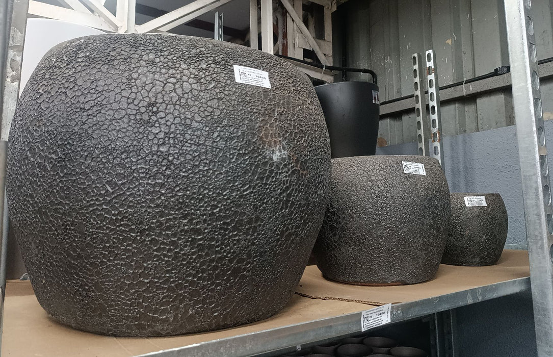 Ceramic Pot NEGRO Angkor Black  (S/3)