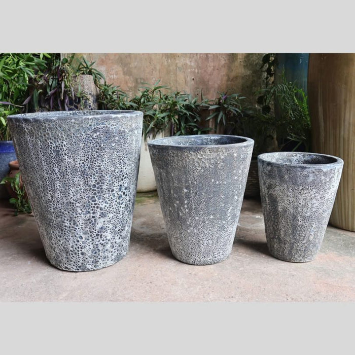 Ceramic Pot CAPPL-12211 Angkor Black (S/3)