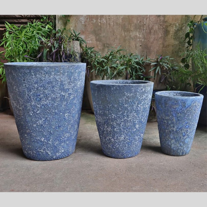 Ceramic Pot CAPPL-12211 Angkor Blue (S/3)
