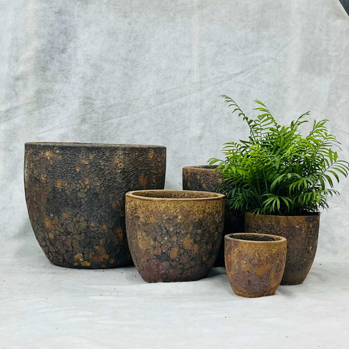Ceramic Pot CAPPL-10209 Angkor Brown  (S/5)