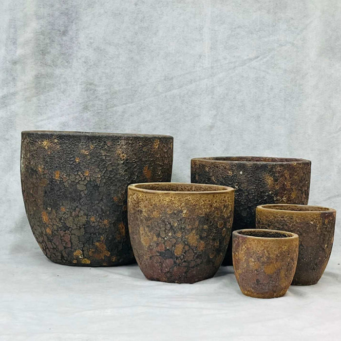 Ceramic Pot CAPPL-10209 Angkor Brown  (S/5)