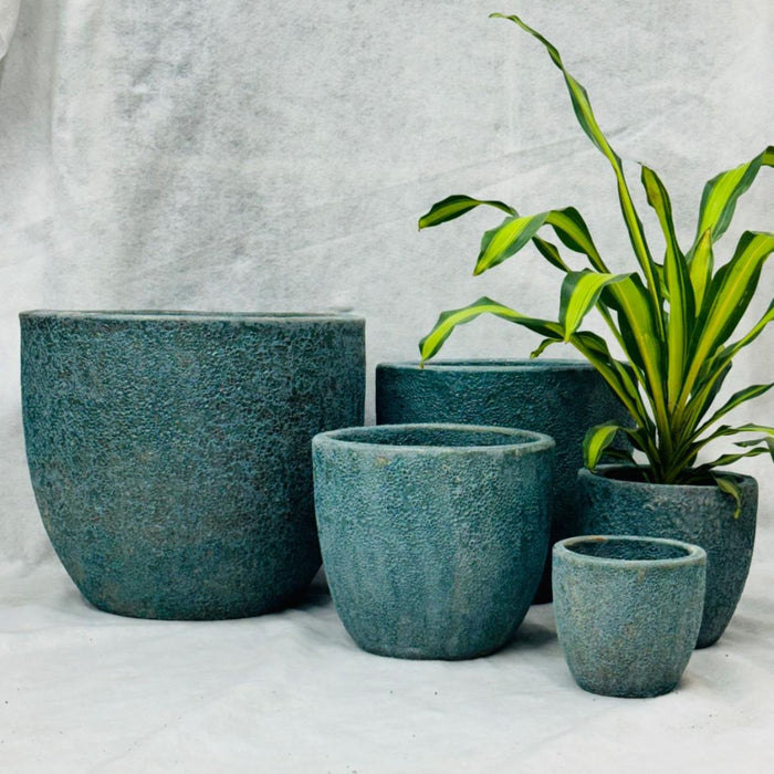 Ceramic Pot CAPPL-10209 Angkor Green  (S/5)