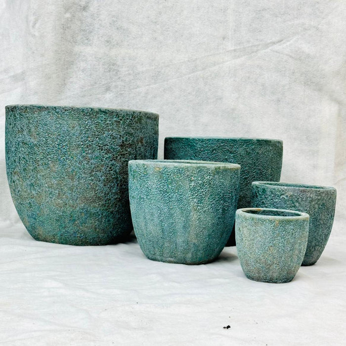 Ceramic Pot CAPPL-10209 Angkor Green  (S/5)