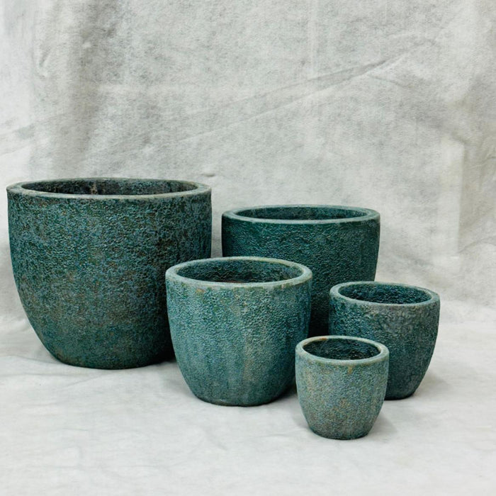 Ceramic Pot CAPPL-10209 Angkor Green  (S/5)
