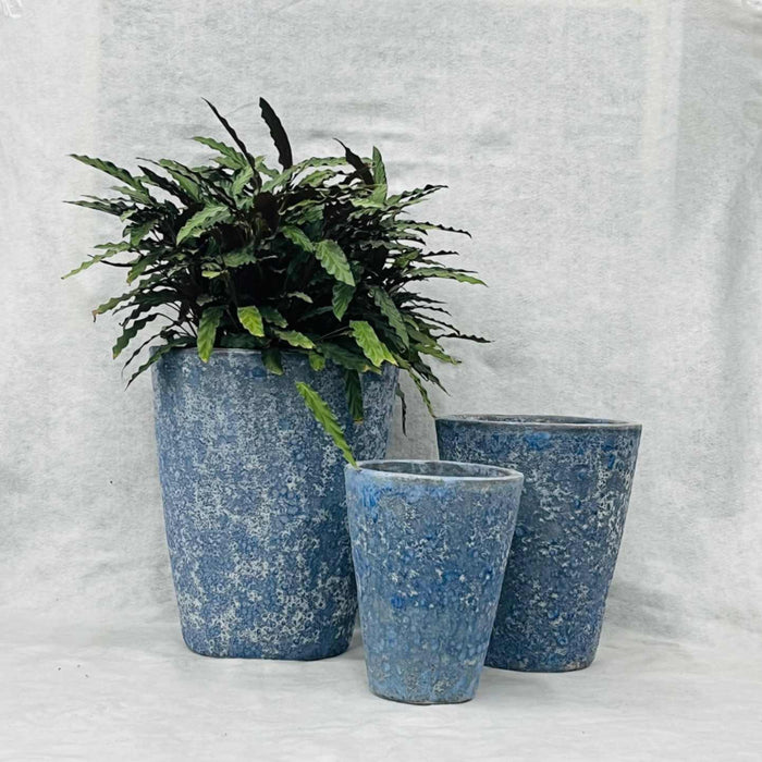 Ceramic Pot CAPPL-12211 Angkor Blue (S/3)