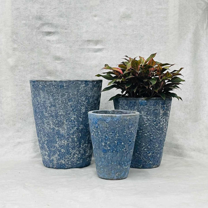 Ceramic Pot CAPPL-12211 Angkor Blue (S/3)