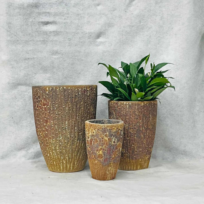 Ceramic Pot CAPPL-10230 Angkor Brown (S/3)