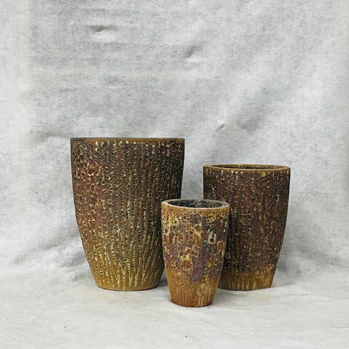 Ceramic Pot CAPPL-10230 Angkor Brown (S/3)