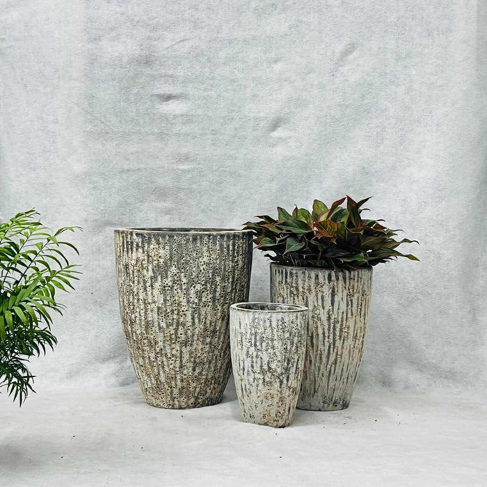 Ceramic Pot CAPPL-10230 Angkor Cream (S/3)