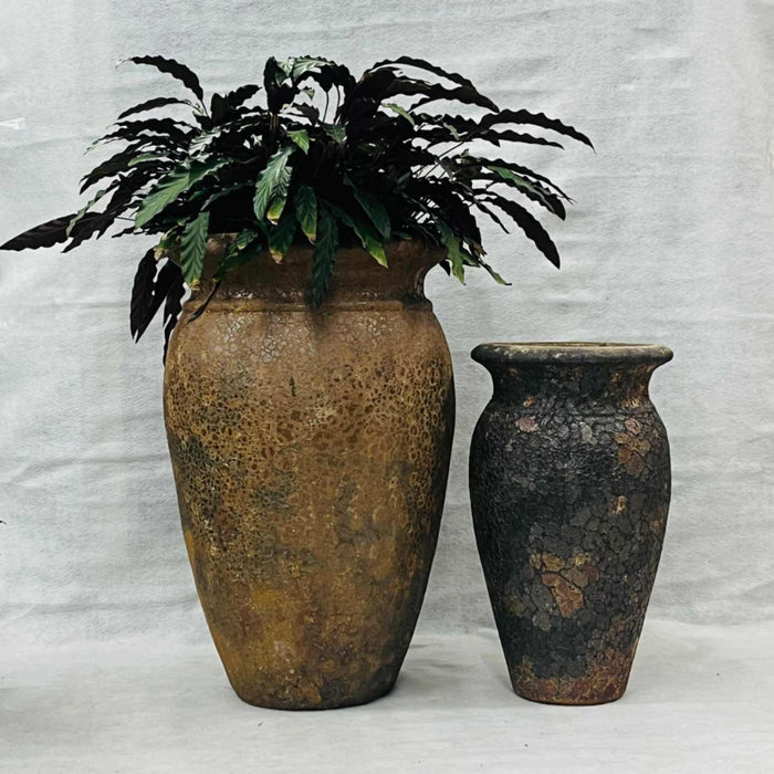 Ceramic Pot CAPPL-10244 Angkor Brown  (S/2)