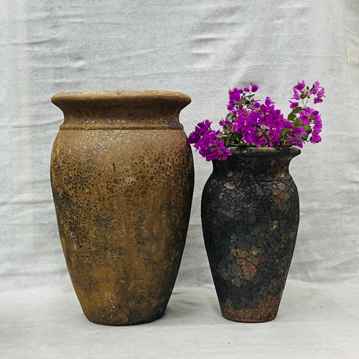 Ceramic Pot CAPPL-10244 Angkor Brown  (S/2)