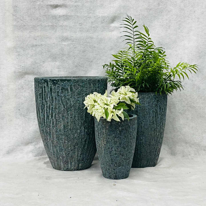 Ceramic Pot CAPPL-10230 Angkor Green (S/3)