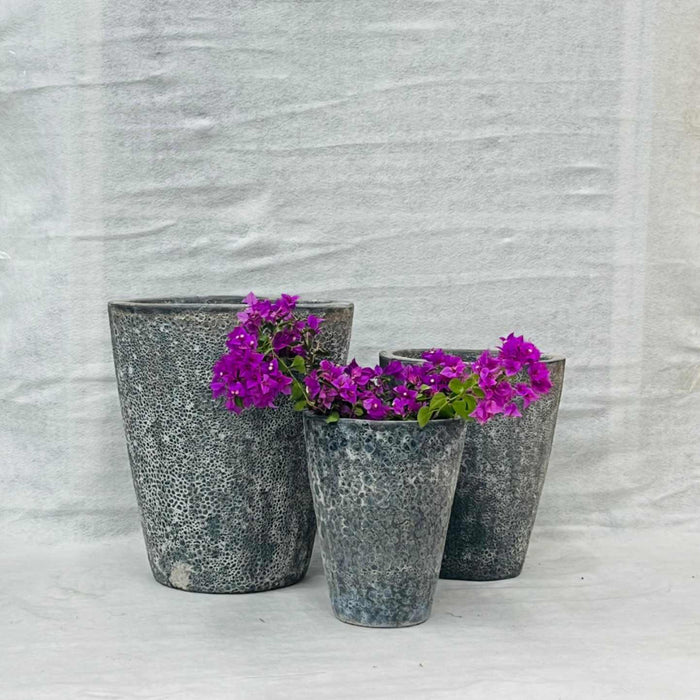 Ceramic Pot CAPPL-12211 Angkor Black (S/3)