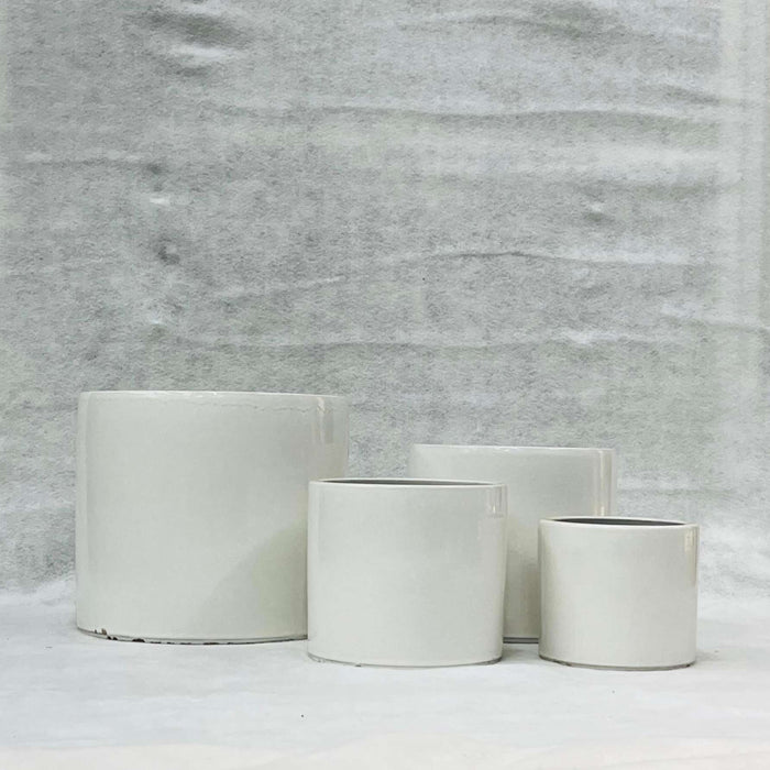 Ceramic Pot : CAPPL - Glossy White Color Big Size (Set of 4)