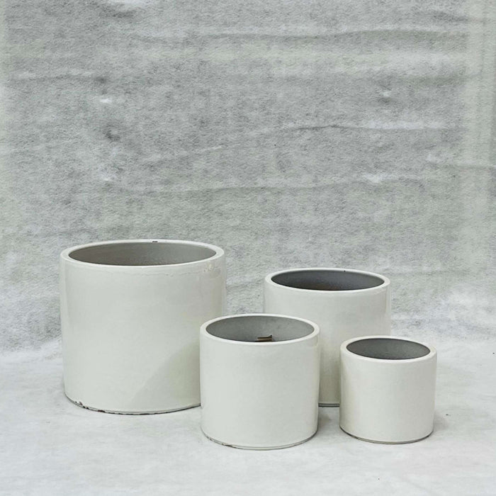 Ceramic Pot : CAPPL - Glossy White Color Big Size (Set of 4)