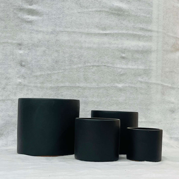 Ceramic Pot : CAPPL - Matt Black Color Big Size (Set of 4)
