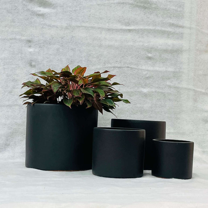 Ceramic Pot : CAPPL - Matt Black Color Big Size (Set of 4)